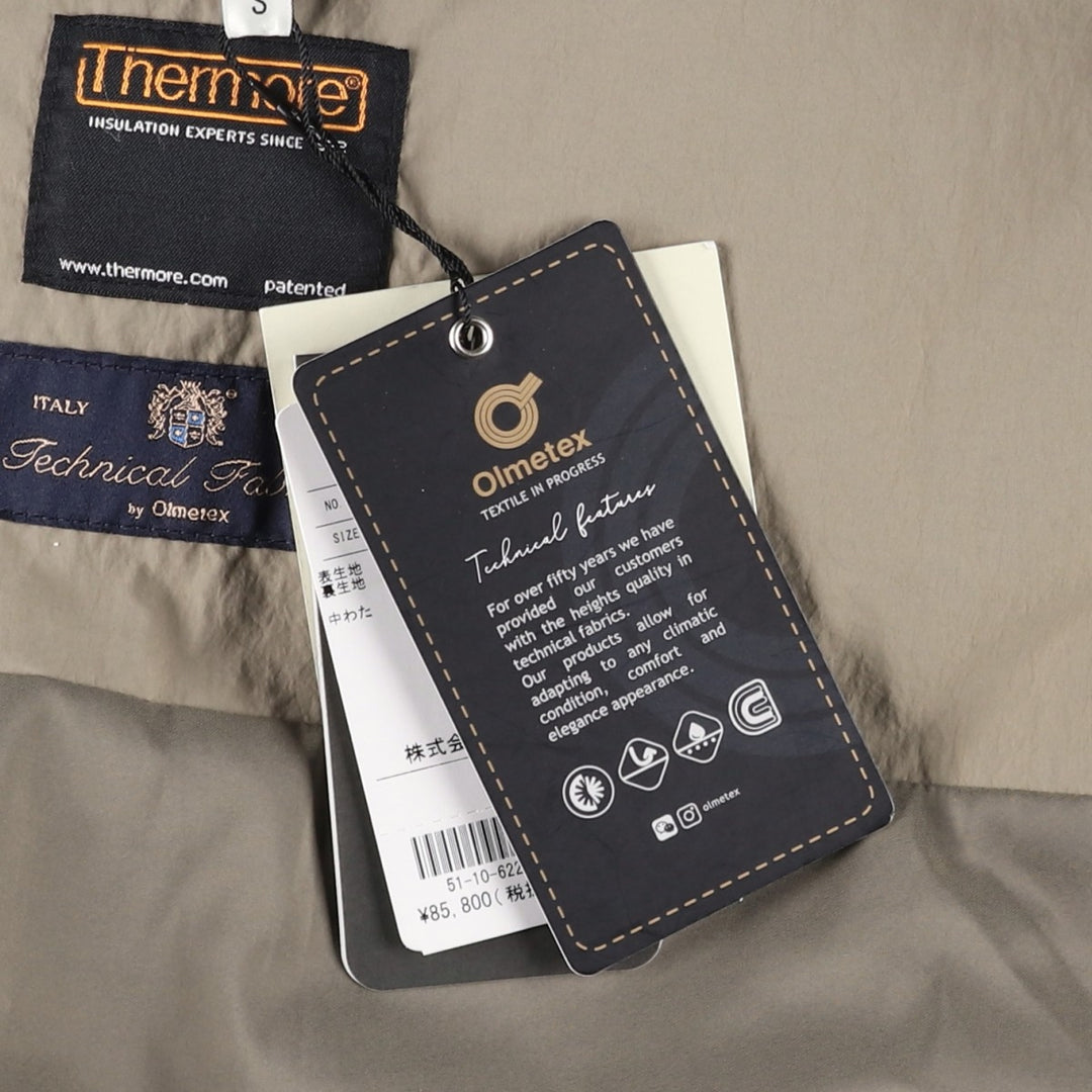 Brand new, unused Studio Nicholson Thermore padded vest, men's size S (approx.). Nylon Beige type Vintage Second Hand