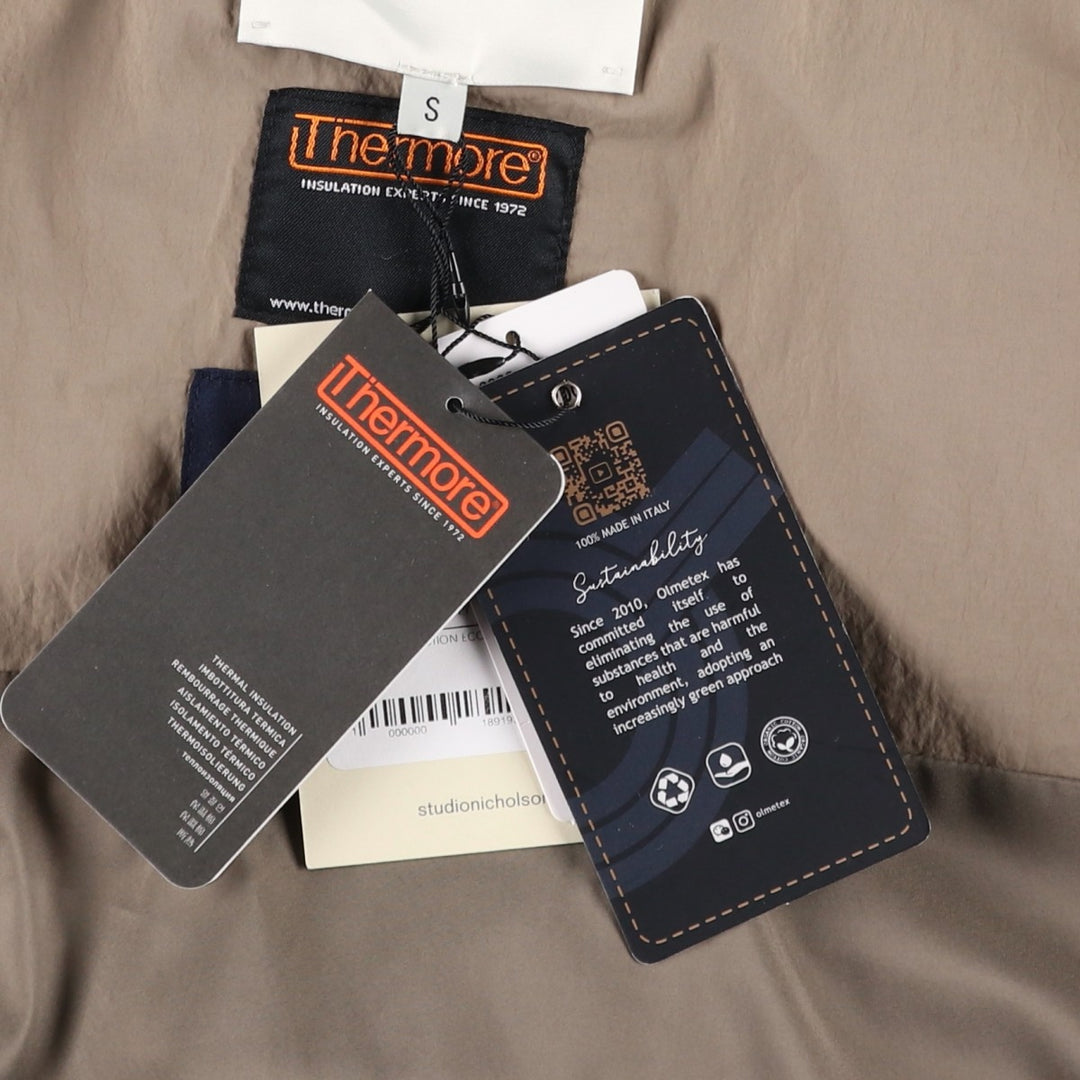 Brand new, unused Studio Nicholson padded vest, men's size S (approx.). Nylon Beige type Vintage Second Hand