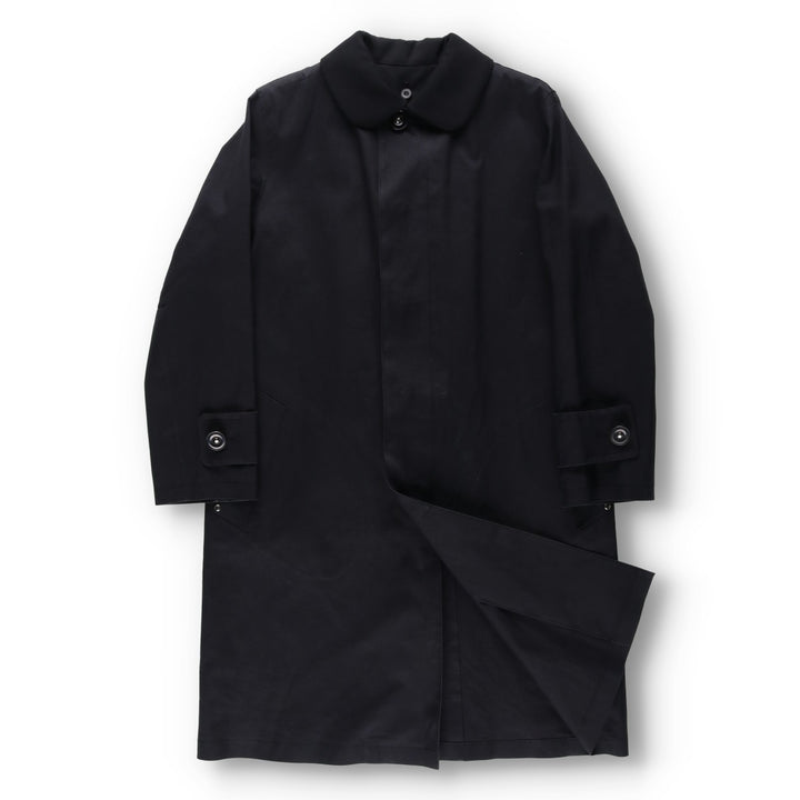 Yohji Yamamoto x Y's x MACKINTOSH Double Name Single-Breasted Balmacaan Coat (Men's Size M) cotton black type Vintage Second Hand