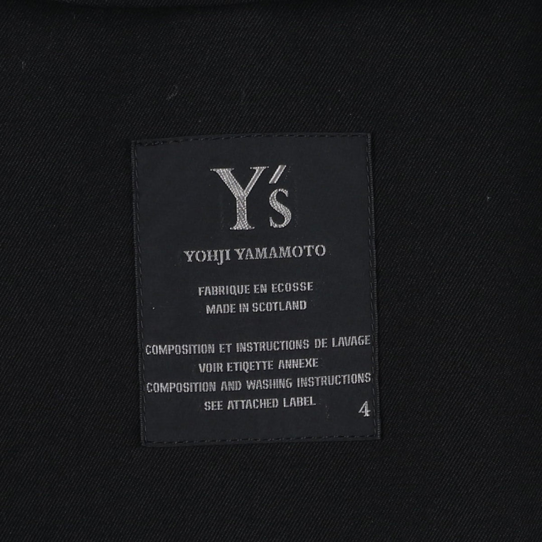 Yohji Yamamoto x Y's x MACKINTOSH Double Name Single-Breasted Balmacaan Coat (Men's Size M) cotton black type Vintage Second Hand