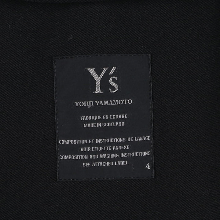 Yohji Yamamoto x Y's x MACKINTOSH Double Name Single-Breasted Balmacaan Coat (Men's Size M) cotton black type Vintage Second Hand