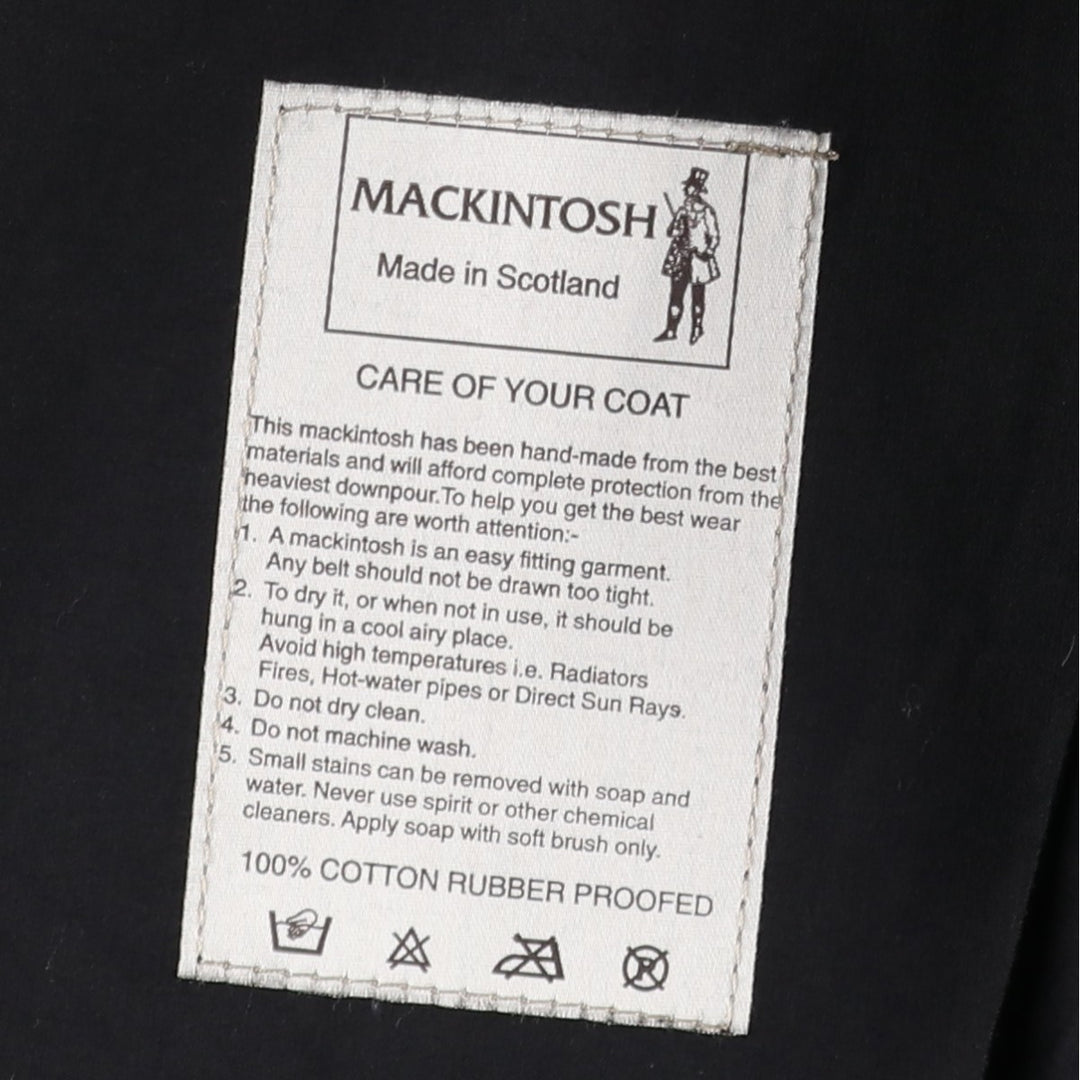 Yohji Yamamoto x Y's x MACKINTOSH Double Name Single-Breasted Balmacaan Coat (Men's Size M) cotton black type Vintage Second Hand