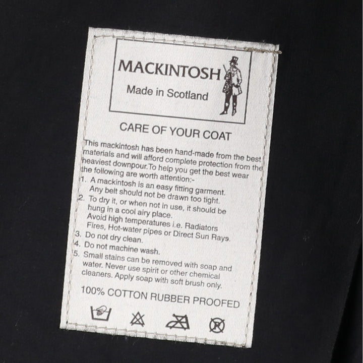 Yohji Yamamoto x Y's x MACKINTOSH Double Name Single-Breasted Balmacaan Coat (Men's Size M) cotton black type Vintage Second Hand