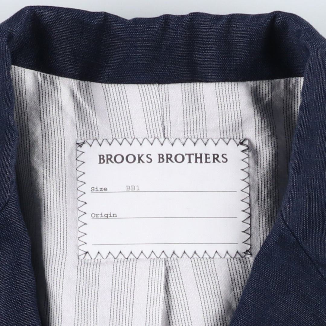Black Fleece by Brooks Brothers Double-Breasted Linen Tailored Jacket, Men's Size M (approx.) linen navy blue type Vintage Second Hand