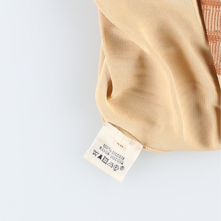 Hermes HERMES PARIS all-over print cardigan, made in Italy, women's size M equivalent. Rayon Beige type Vintage Second Hand