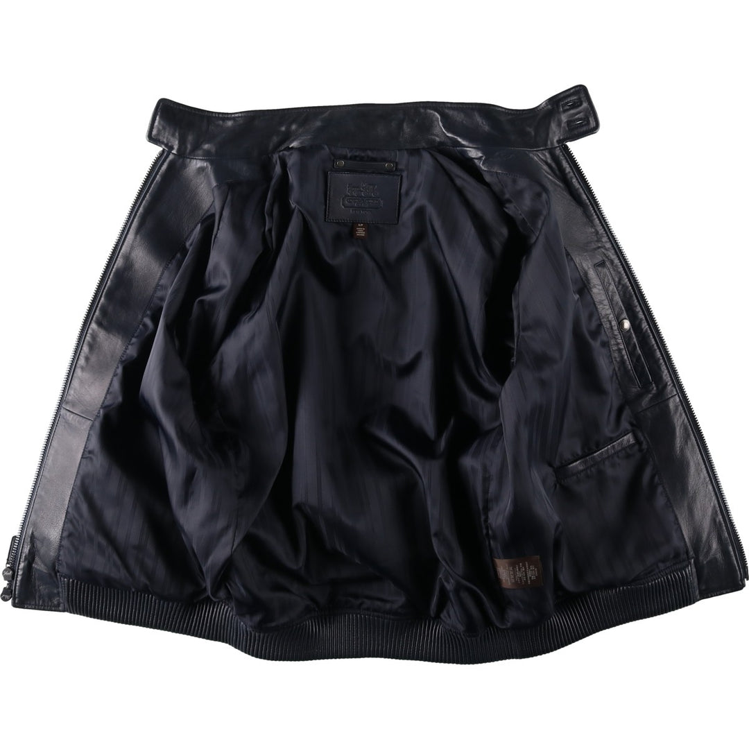 Coach Harrington-style leather blouson, men's size S (approx.) genuine leather black type Vintage Second Hand