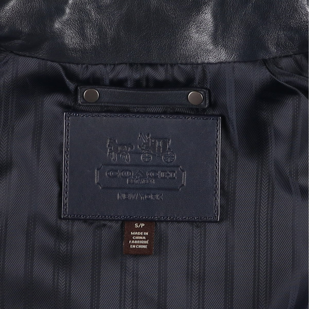 Coach Harrington-style leather blouson, men's size S (approx.) genuine leather black type Vintage Second Hand
