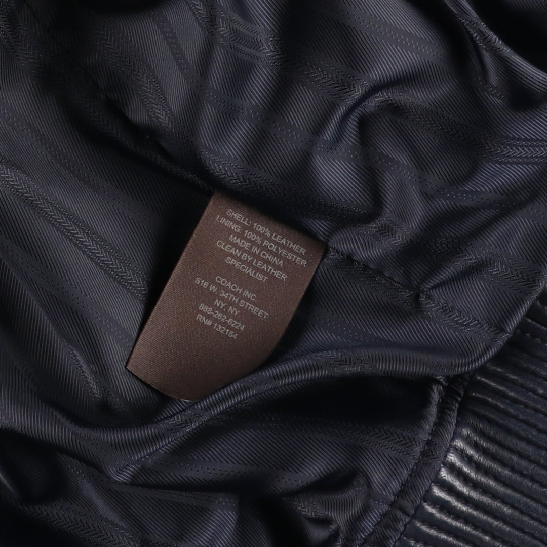 Coach Harrington-style leather blouson, men's size S (approx.) genuine leather black type Vintage Second Hand