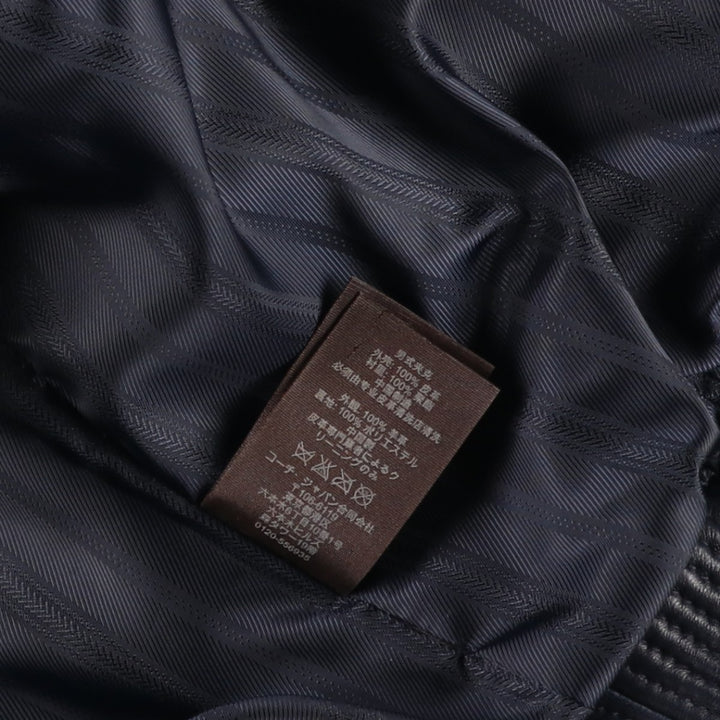 Coach Harrington-style leather blouson, men's size S (approx.) genuine leather black type Vintage Second Hand