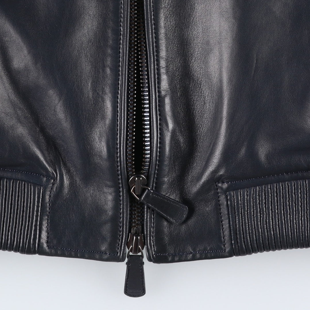 Coach Harrington-style leather blouson, men's size S (approx.) genuine leather black type Vintage Second Hand
