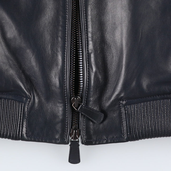 Coach Harrington-style leather blouson, men's size S (approx.) genuine leather black type Vintage Second Hand