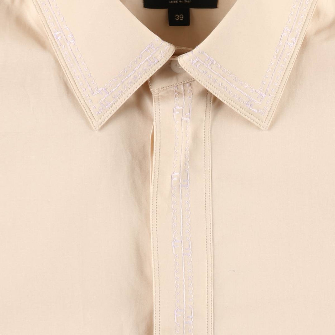 Fendi ROMA long-sleeved cotton shirt, made in Italy, men's size L equivalent. cotton unbleached Vintage Second Hand