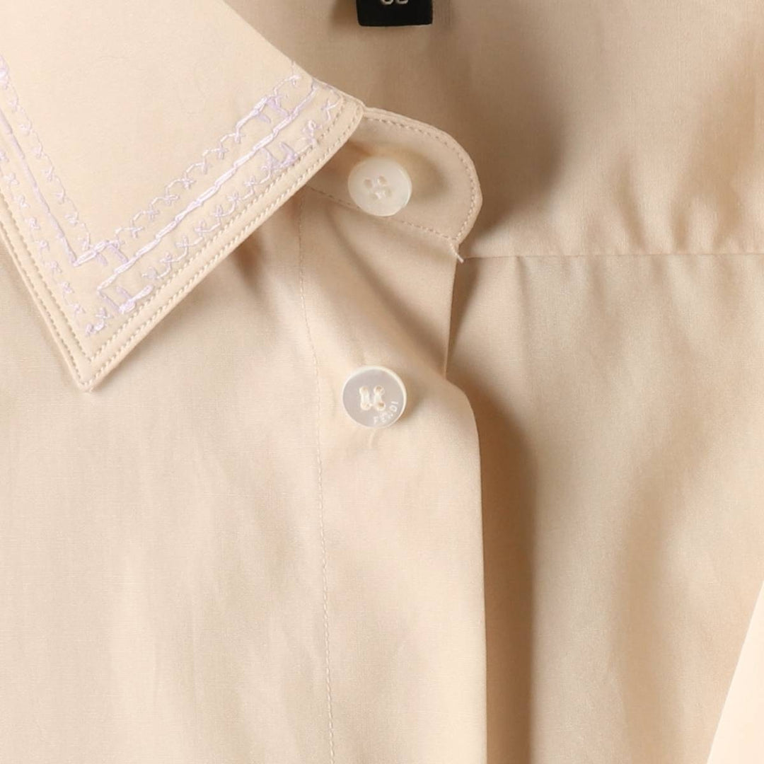 Fendi ROMA long-sleeved cotton shirt, made in Italy, men's size L equivalent. cotton unbleached Vintage Second Hand