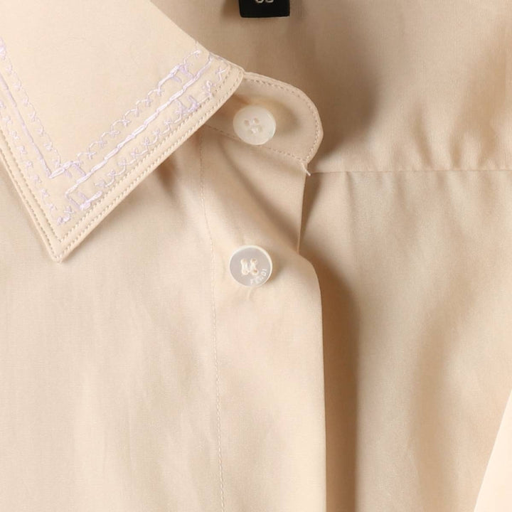 Fendi ROMA long-sleeved cotton shirt, made in Italy, men's size L equivalent. cotton unbleached Vintage Second Hand